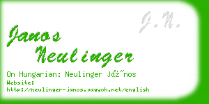 janos neulinger business card